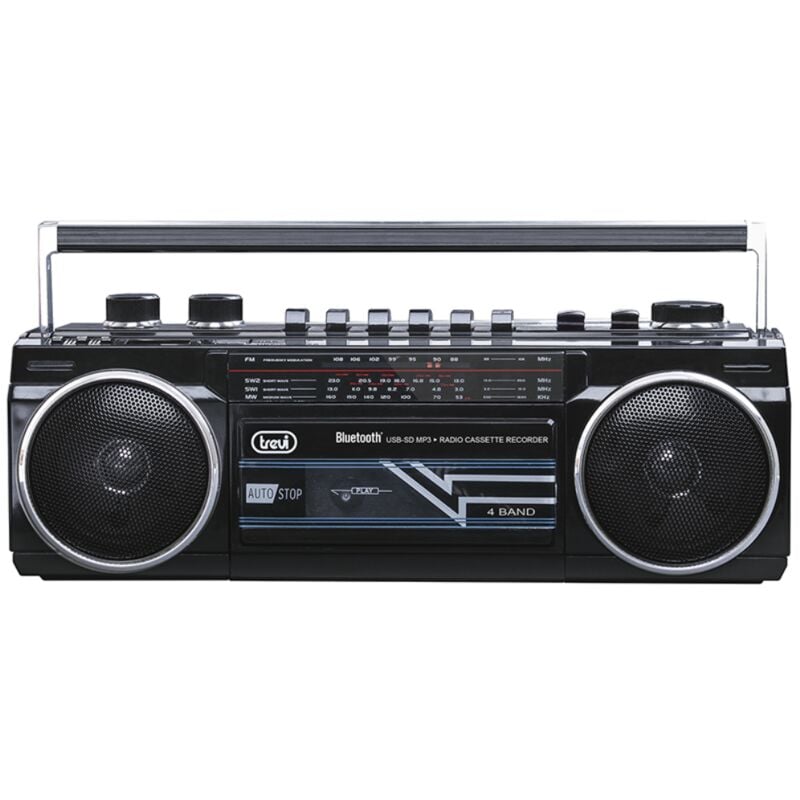 Rr 501 bt Stereo Boombox Tragbarer Bluetooth-Lautsprecher, usb, sd, MP3, Schwarz - Trevi