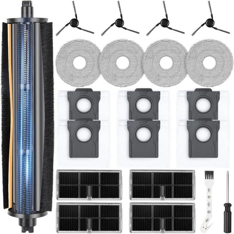 TriCut-Bürste Zubehör für Dreame L10s Ultra Gen 3 / X40 Ultra Complete / L40 Ultra / X40 Master/Mova P50 Pro Ultra Saugroboter, 6 Staubbeutel 4