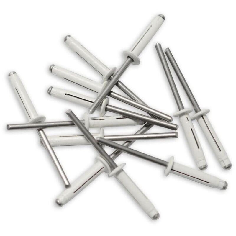 Trigrip Aluminiumnieten 4,8 mm x 22 mm – Packung mit 80 weißen Nieten für Kennzeichen – Robuste und leichte Befestigung