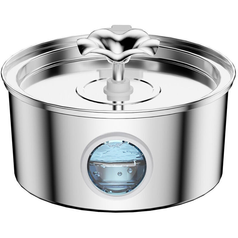 Trinkbrunnen aus Edelstahl für Katzen: 3,2-Liter-Trinkbrunnen für Katzen – Wasserspender für Katzen – Trinkbrunnen für Hunde mit Sichtfenster