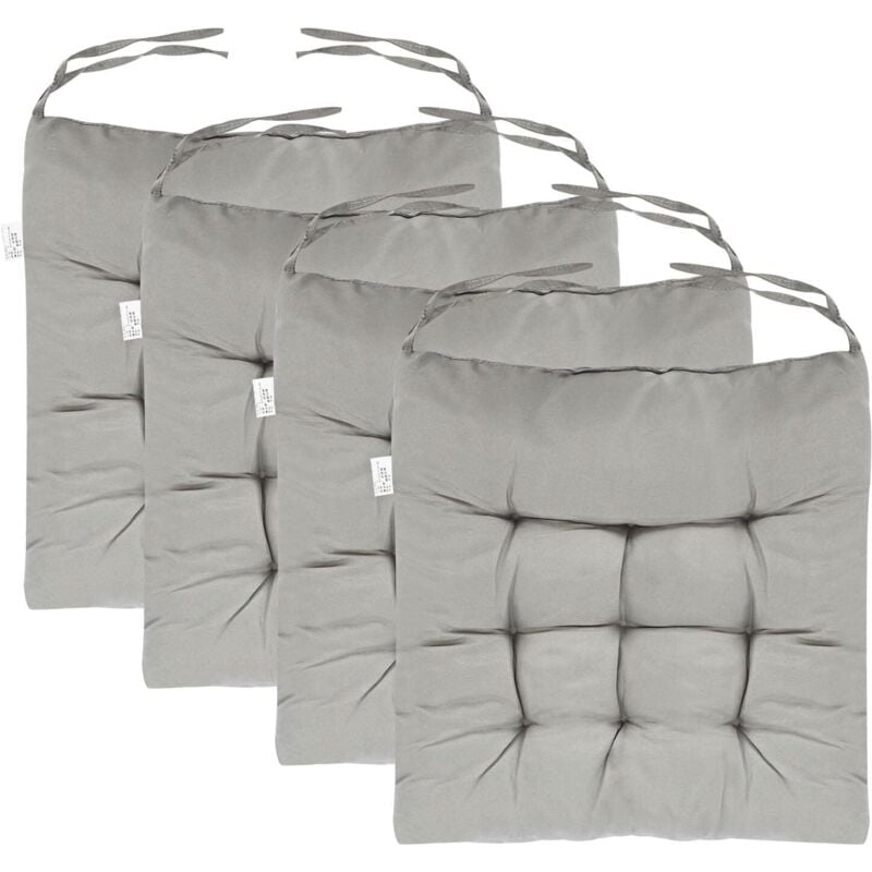 Trintion 8er Set Sitzkissen mit Bindebändern Bequeme 40x40 cm Stuhlauflage Gartenstuhl, Esszimmerstuhl & Balkonmöbel Atmungsaktive Polster