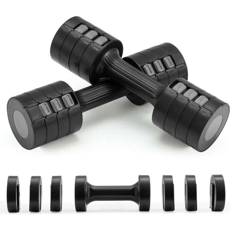 Trintion Hantelset für Frauen, verstellbar, 4-in-1-Gewichte, Hantelpaar, jeweils 1 kg/1,5 kg/2 kg/2,5 kg, Freihanteln für das Heimfitnessstudio,