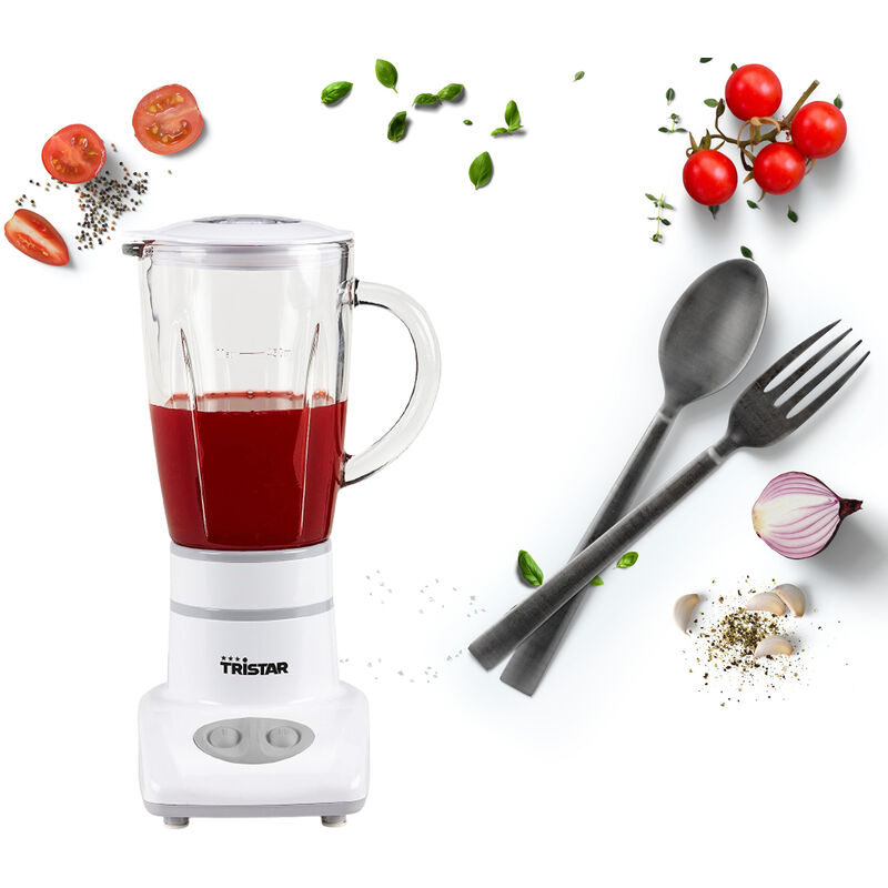 Tristar - Standmixer 0,45L Glasgefäß, 2 Stufen, 4 Edelstahlmesser - 180 Watt