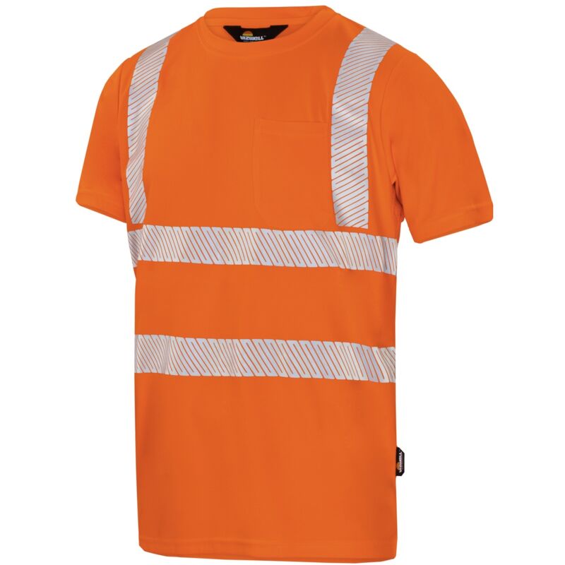 Herren Warnschutz-T-Shirt VWTS3NO Gr. 5XL warnorange - Vizwell