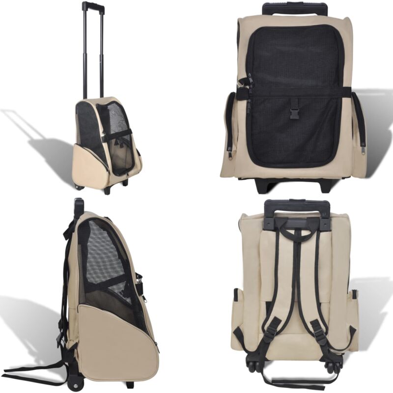 Trolley für Haustiere 3-in-1 Faltbar Beige - Haustier-Trolley - Haustiere Trolley - Home & Living