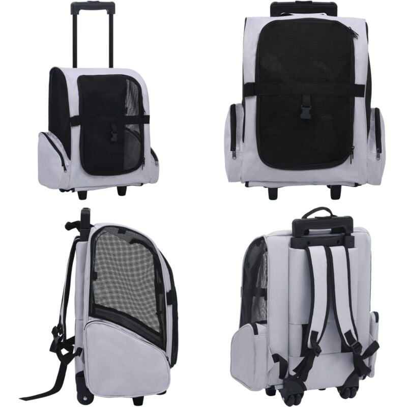 Trolley für Haustiere 3-in-1 Faltbar Grau - Haustier-Trolley - Haustiere Trolley - Home & Living - Grau