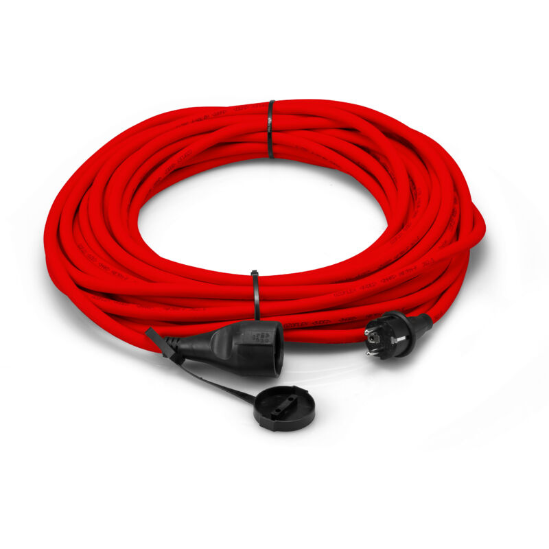TROTEC Verlängerungskabel (25m Kabel in rot, für den Einsatz im Innen- und Außenbereich IP44, einsetzbar bis -35 °C)
