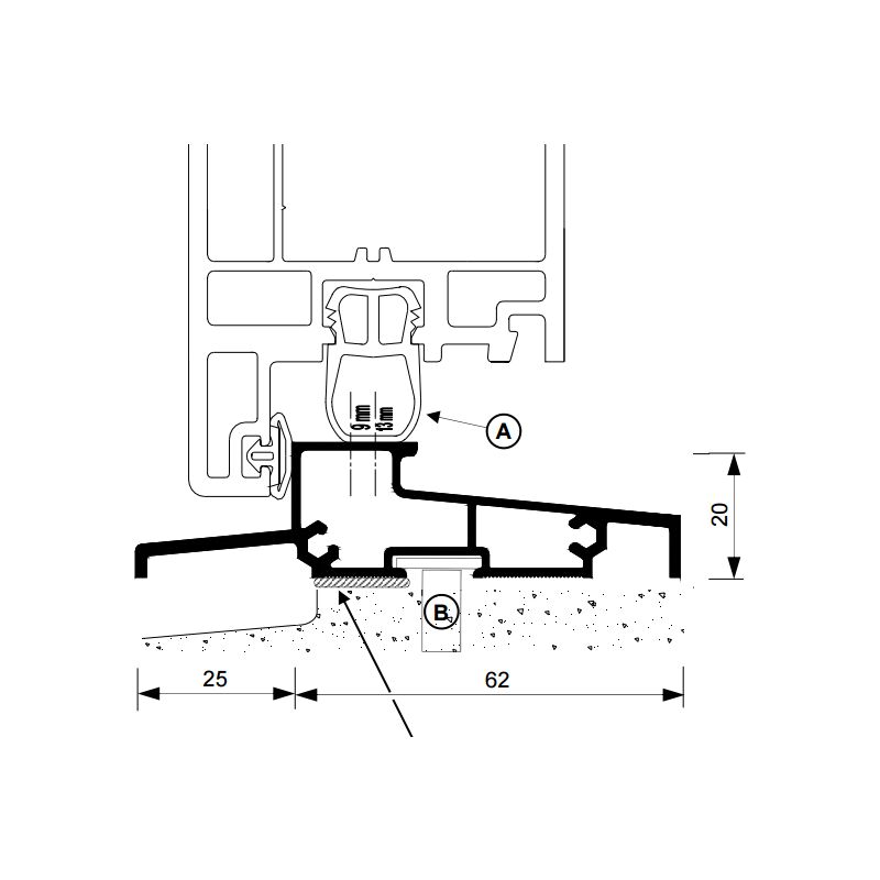 Duval Bilcocq - Türschwelle für PVC-Tür OLT-L2 bilcocq - Weißes pvc - 6.03 m - OLT-L2