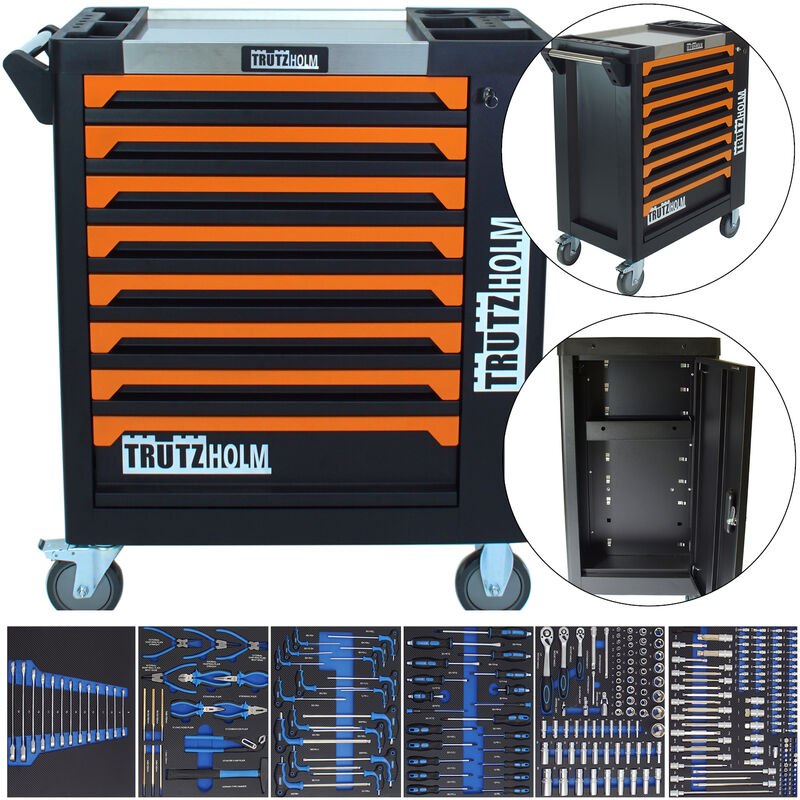 Werkstattwagen 249 tlg. 8 Schubladen 97 x 85 x 46 cm Werkzeugwagen Werkzeugorganisation Seitentür