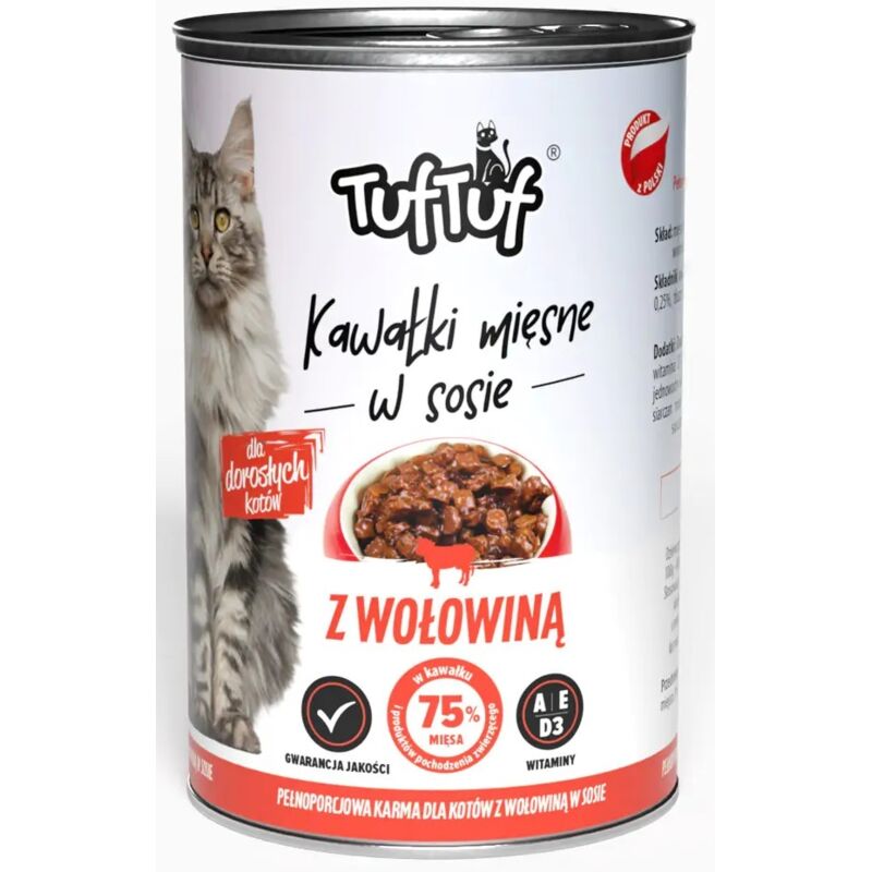 TUF TUF Katzenfutter STÜCKE IN SOSSE Rind 415g