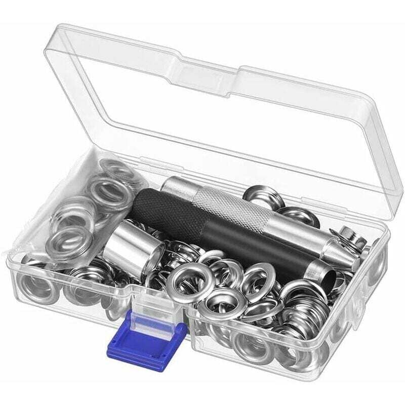 Tüllen-Ösen-Set, 12 mm Tüllen-Set, Metallwerkzeuge, Ösen-Sets, 100 Set Tüllen-Set, Ösen für Planen zum Nähen von Segeltuchplanen, Zelt-Reparatur, 1/2