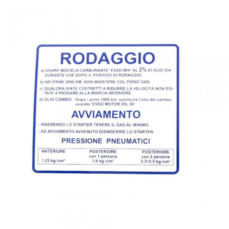 Tuning RMS für Piaggio 125 Vespa Primavera Et3 Einlaufphase