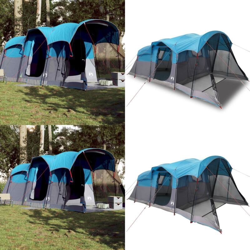 Tunnel-Familienzelt 8 Personen Blau Wasserdicht - Campingzelt - Familienzelt - Tunnelzelt - Wasserfestes Zelt - Wetterbeständiges Zelt - Home & Living