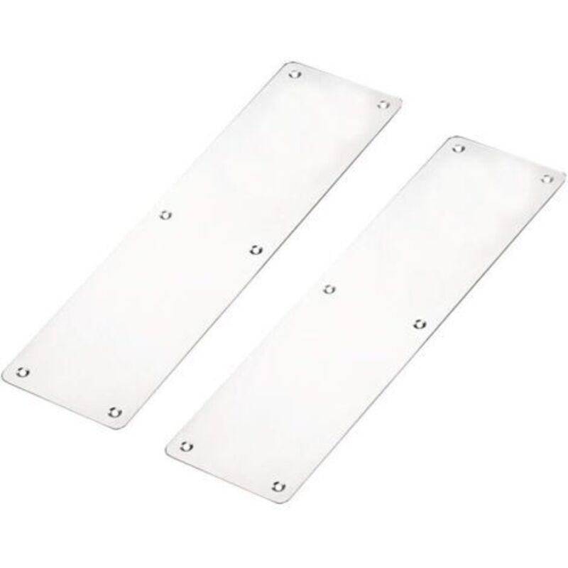 Tür-Fingerdruckplatte, 2 x feuerfeste Tür-Fingerplatte, Druckplatte 300 x 80 mm, Trittplatte aus gebürstetem Edelstahl, Tür-/Untertürschutz mit