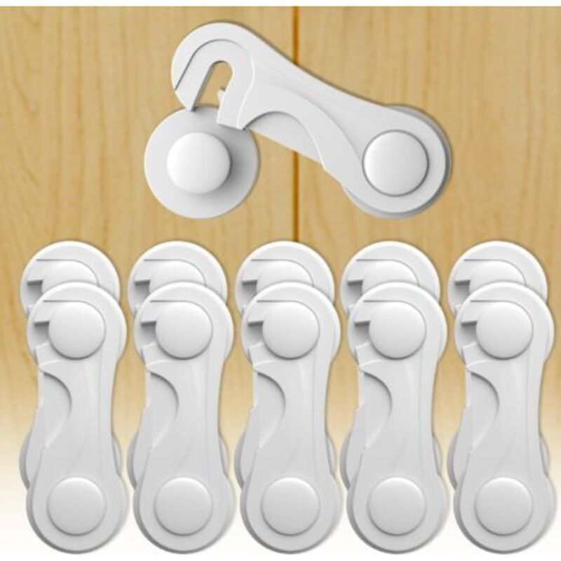 Tür- und Schranksicherung für Babys, 10 Stück, Schranksicherung für Kinder, stark haftend, ohne Bohren, Türsicherung für Babys