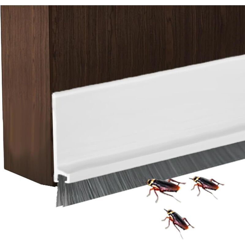 Tür-Zugluftstopper mit Schallschutzbürste, H-förmiger Tür-Zugluftstopper mit Schallschutzbürste, verstellbarer Tür-Zugluftstopper (weiß)