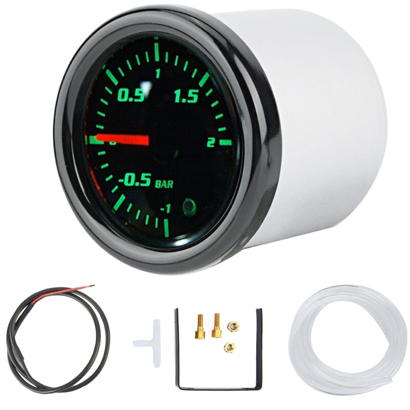 Turbo Boost Gauge Meter Kit, 2' 52mm Universal LED Display Motorcycle Turbo Boost Gauge Meter with Sensor.