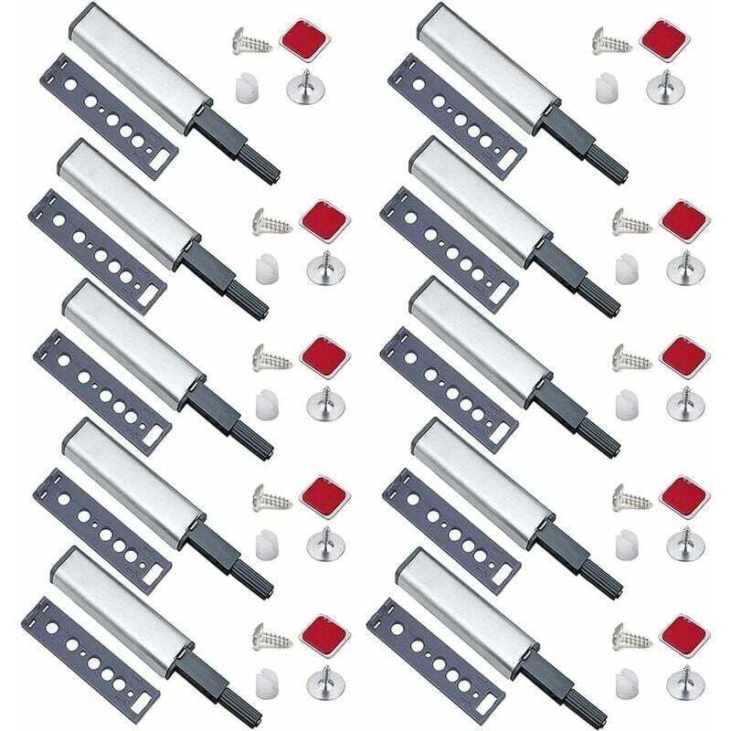 Türdämpfer mit Drucköffnung, Magnetverschlusssystem für Kleiderschränke und Schubladen, 10 Stück, berührungsempfindliche Schranktürriegel