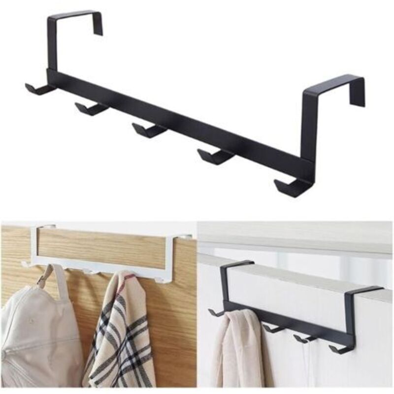 Türgarderobenhaken mit 5 Haken, Organizer-Rack für Zuhause und Bad, Kleider-, Mantel-, Hut-, Handtuchhalter, für Mäntel, Hosen, Hüte, Kleidung,
