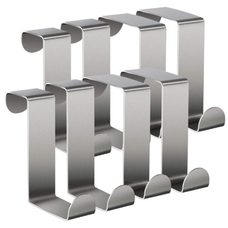 Linghhang - Türhaken aus Edelstahl, Z-Form, wendbare Haken für Standardtüren, Schubladen, Schränke, Kleiderschränke, Küchen