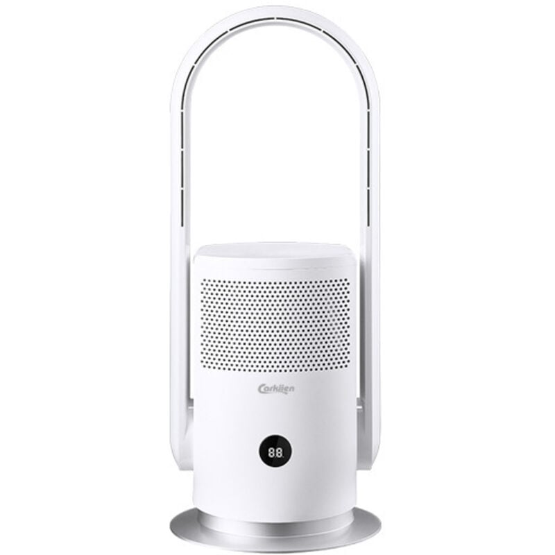 Turmventilator, leise, luftreinigend, flügelloser Ventilator, mit Fernbedienung, Höhe 60 cm, geeignet für Schlafzimmer, Büro, 021UF Weiß