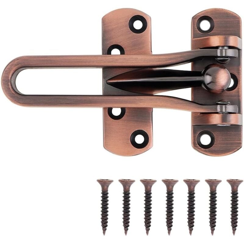 Türriegel für die Sicherheit zu Hause, Schwingstange, Türschlösser für den zweiten Eingang für Zuhause, Hotel, Wohnung (Antik-Kupfer)