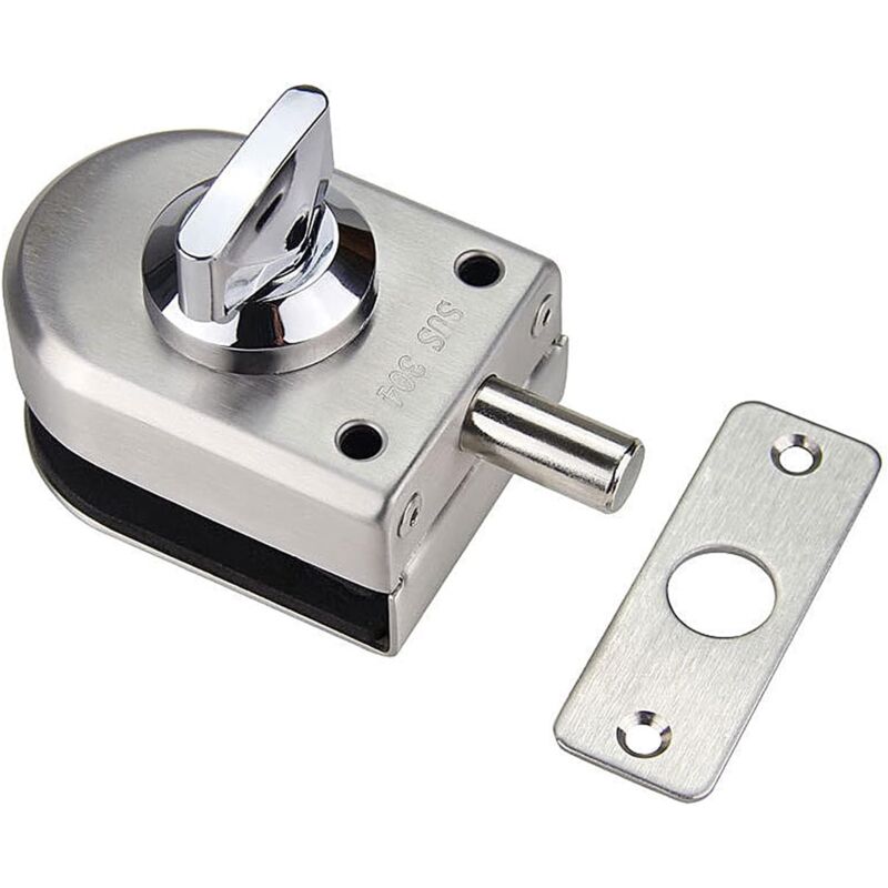 Memkey - Türschloss, Diebstahlschutz, Glastür, Sicherheit, 10–12 mm, Edelstahl, Riegel zum Öffnen/Schließen, für Zuhause, Hotel, Büro, Badezimmer