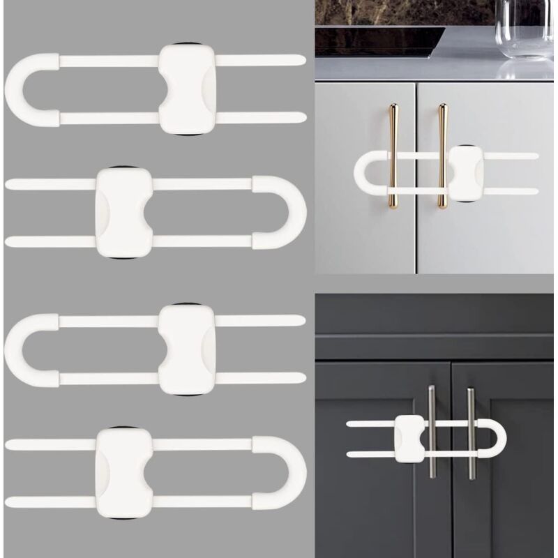 Türsicherung für Babys, 4-teiliges Türsicherungsset für Babys, Türsicherung für Babys, Schranktürsicherung, Schubladensicherung für Kindersicherheit