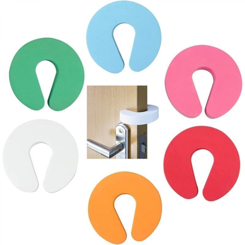 Türstopper für Babys, Türstopper aus Schaumstoff, Türdämpfer, 6er-Pack Türstopper für Babys, Türstopper mit Einklemmschutz, Fingerschutz für Kinder