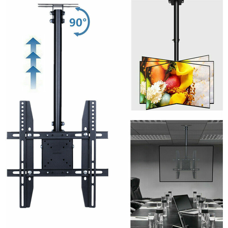 Tv Deckenhalterung Fernseher Halterung Deckenhalter Klappbar Ausziehbar Schwenkbar für 23-65', belastbar bis 30kg, max vesa 600x400mm