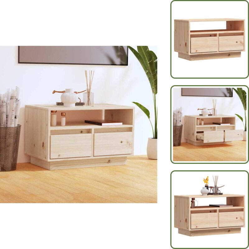 Vidaxl - TV-Schrank 60x35x37 cm Massivholz Kiefer - tv Schrank - Holzmöbel - Lowboard - Sideboard - Entertainment Center