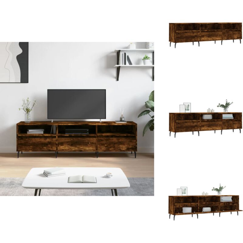 Vidaxl - TV-Schrank Räuchereiche 150x30x44,5 cm Holzwerkstoff - tv Schrank - Fernsehtisch - Regal - Wohnzimmer Dekoration - Holzmöbel
