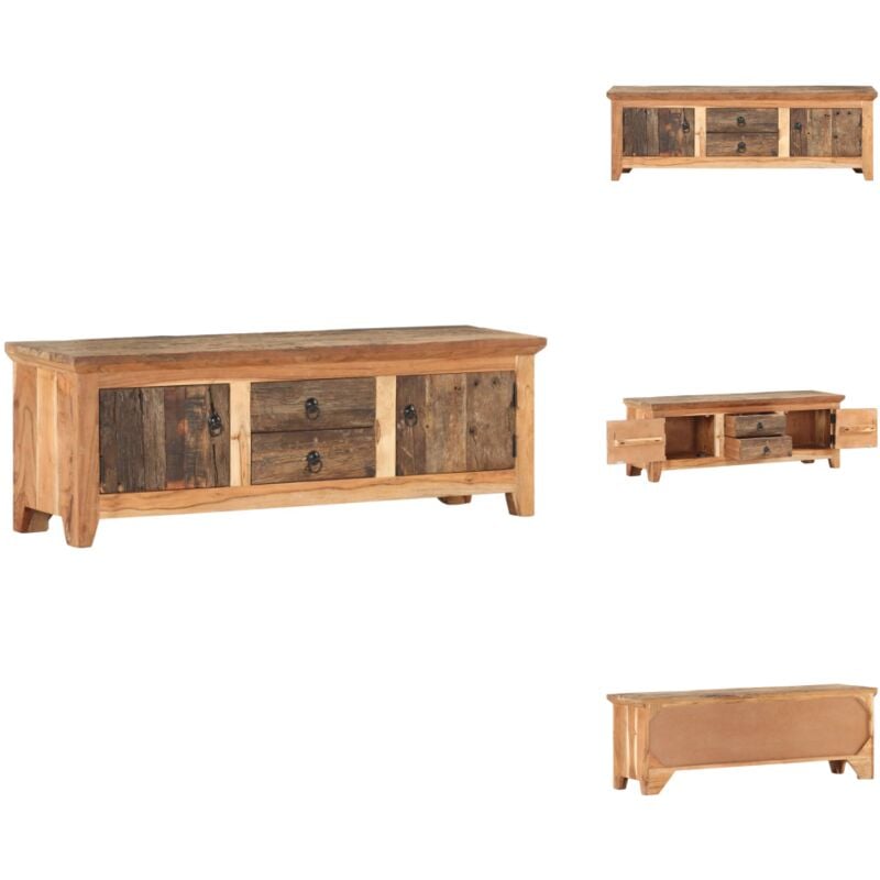 TV-Schrank 120x30x40 cm Akazie und Recyceltes Massivholz - Holz TV Stand - TV Möbel - Akasienholzmöbel - Recyceltes Holz - Vintage Möbel