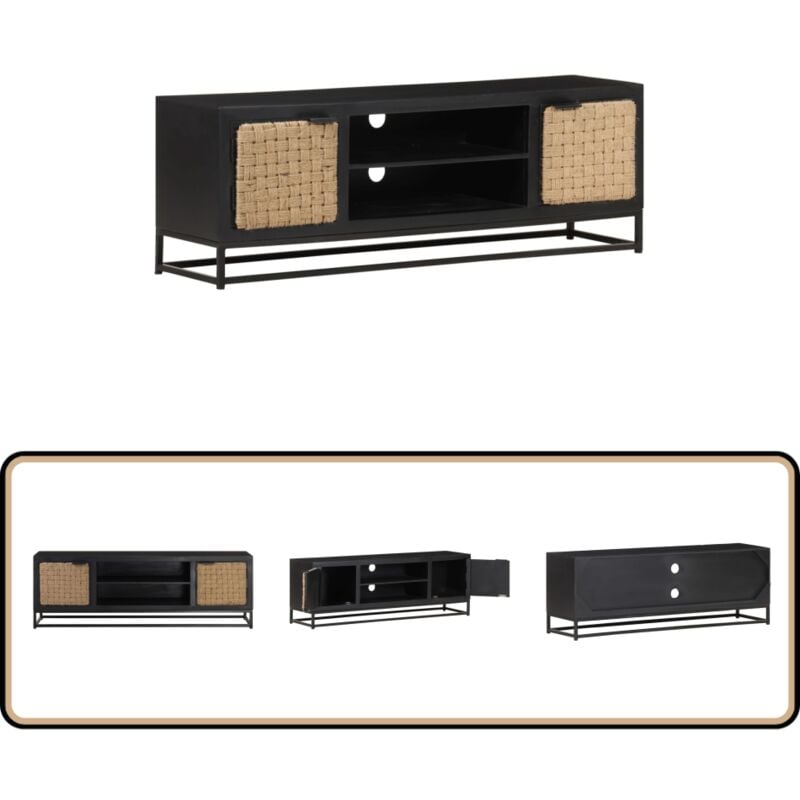 Vidaxl - TV-Schrank 120x30x40 cm Massivholz Mango - Industrieller TV-Schrank - Mangoholz TV-Stand - TV-Sideboard - Eiche tv Schrank - Rustikaler