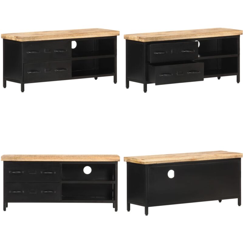 Vidaxl - TV-Schrank 90x30x41 cm Raues Mangoholz - Industrieller TV-Schrank - Holzmöbel - Mangoholz Schrank - tv Stand - Entertainment Center - Home &