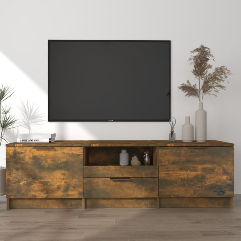 Jinlefu - vidaXL TV-Schrank Räuchereiche 140x35x40 cm Holzwerkstoff