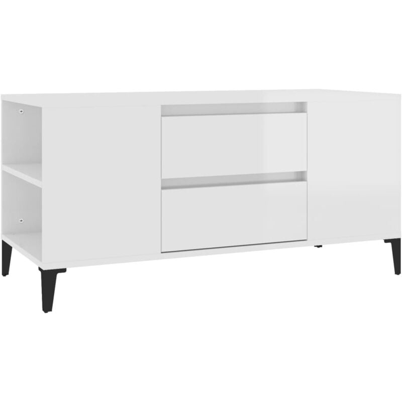 Jinlefu - vidaXL TV-Schrank Hochglanz-Weiß 102x44,5x50 cm Holzwerkstoff