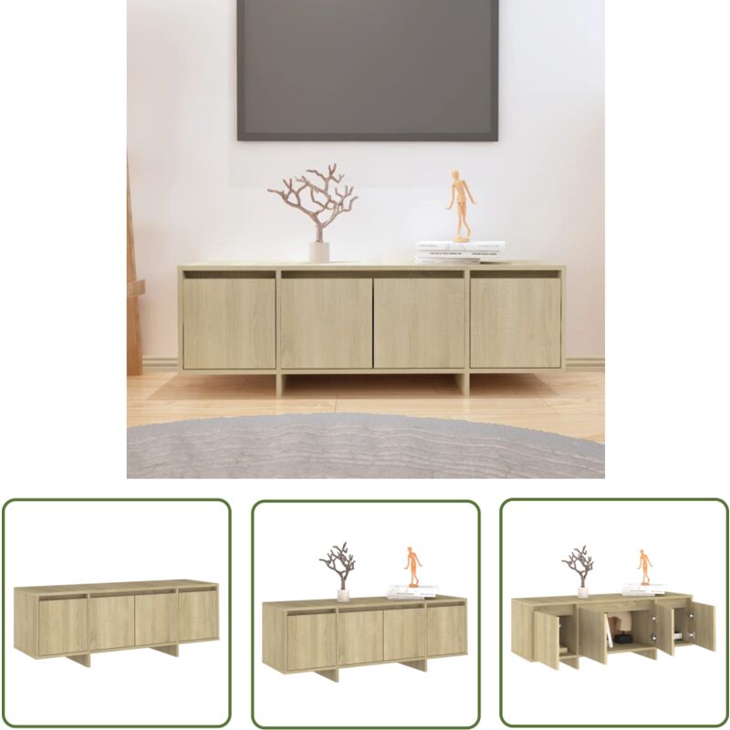 The Living Store TV-Schrank Sonoma-Eiche 120x30x40,5 cm Holzwerkstoff - TV-Schrank - Lowboard - Holzmöbel - Sonoma-Eiche - Fernsehtisch