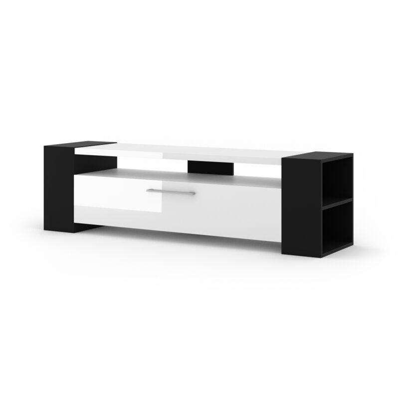 Bim Furniture - TV-Schrank livia 160 cm Schwarz / Hochglanz Weiß
