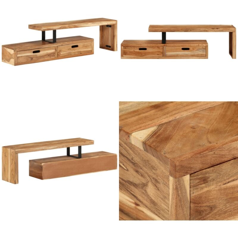 TV-Schrank Massivholz Akazie - TV Schrank - Holzmöbel - Akzenttisch - Wohnzimmerschrank - Eiche Tisch - Home & Living