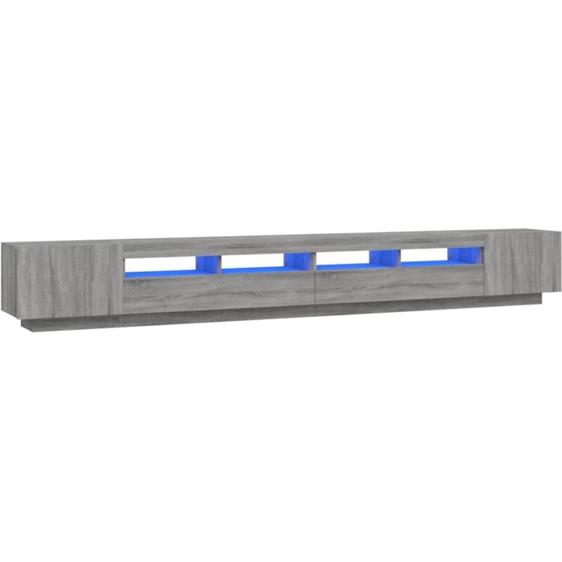 Vidaxl - 3-tlg. TV-Schrank-Set LED-Leuchten Grau Sonoma Holzwerkstoff