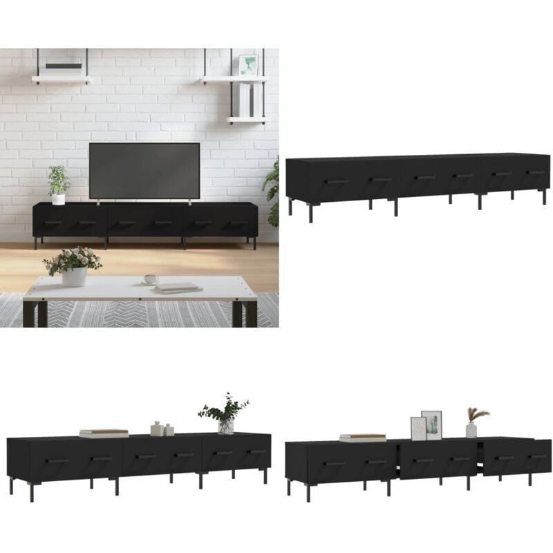 Vidaxl - TV-Schrank Schwarz 150x36x30 cm Holzwerkstoff - tv Schrank - Holzwerkstoff Möbel - Schwarzer tv Stand - Fernsehtisch - Medienregal - Home &