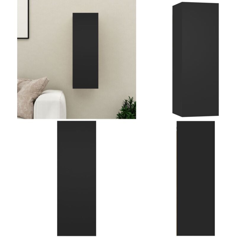 Vidaxl - TV-Schrank Schwarz 30,5x30x90 cm Holzwerkstoff - tv Schrank - Hängender tv Schrank - Holzwerkstoff Möbel - Wohnwand Regal - Schwarz - Home &