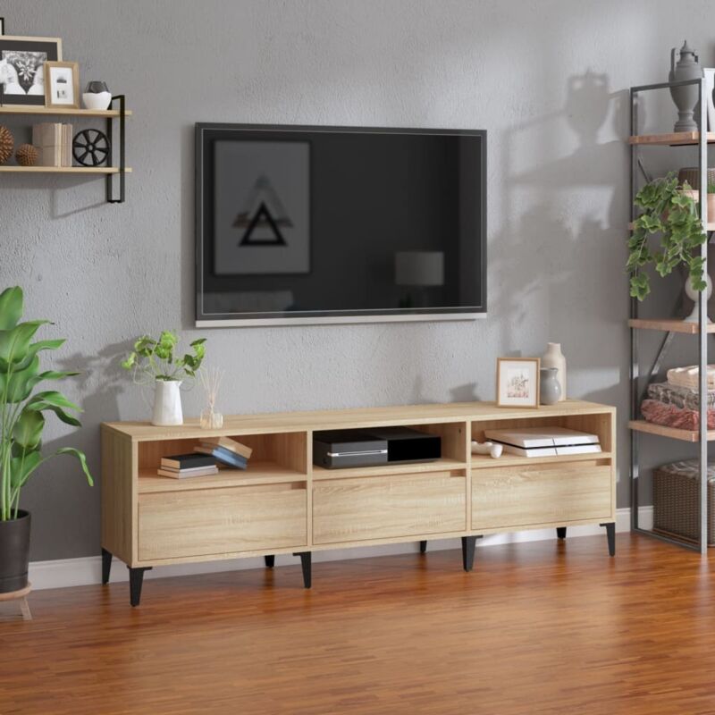 Maison Chic - TV-Schrank TV-Lowboard Fernsehschrank Sonoma-Eiche 150x30x44,5 cm Holzwerkstoff BRYJ953080 BonneVie