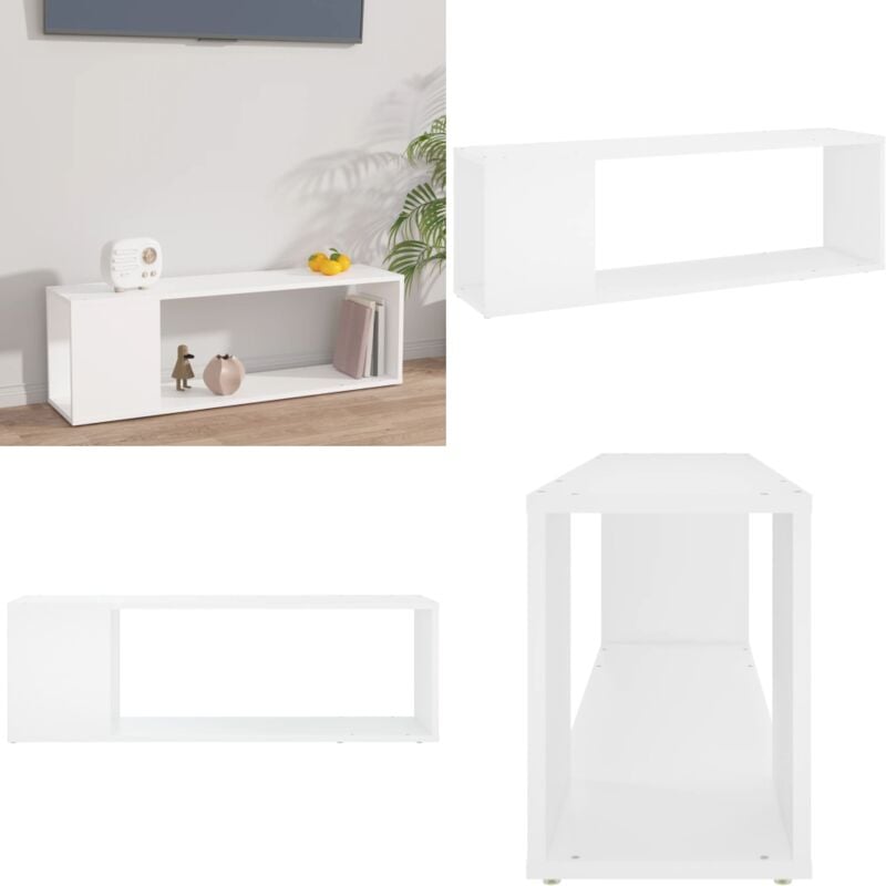 Vidaxl - TV-Schrank Weiß 100x24x32 cm Holzwerkstoff - tv Schrank - Weißer tv Schrank - Holztv Schrank - Fernseher Standregal - Wohnzimmerschrank