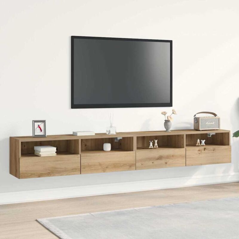 Vidaxl - TV-Wandanrichten 2 Stück Artisan Eiche 100x30x30 cm Holzwerkstoff