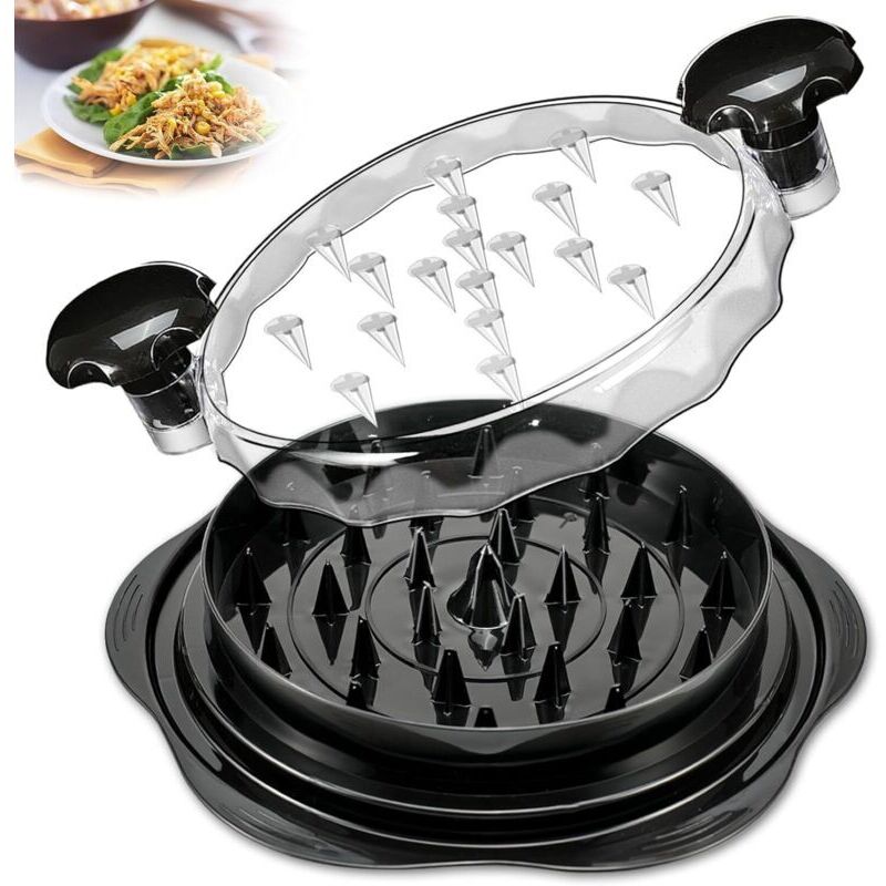 Twist Chicken Grinder für die Küche, manueller Fleischwolf für Hähnchenbrust, zum Zerkleinern von Lebensmitteln, Fleisch und Gemüse (Schwarz)