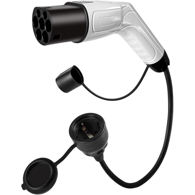 Typ2-auf-Schuko-Adapter, 1 Phase, 16 A, max. 250 V, 3,5 kW, IEC 62196 Typ 2-Kabeladapter für Elektrofahrzeuge für Elektromotorräder und E-Bikes