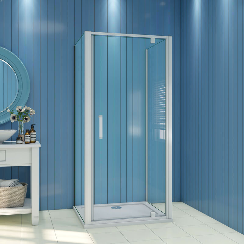 Duschparadies-de - U-Duschkabine Nischentür 80x80x80cm (Seitenwand:80cm) Schwingtür Duschkabine Duschabtrennung Dusche