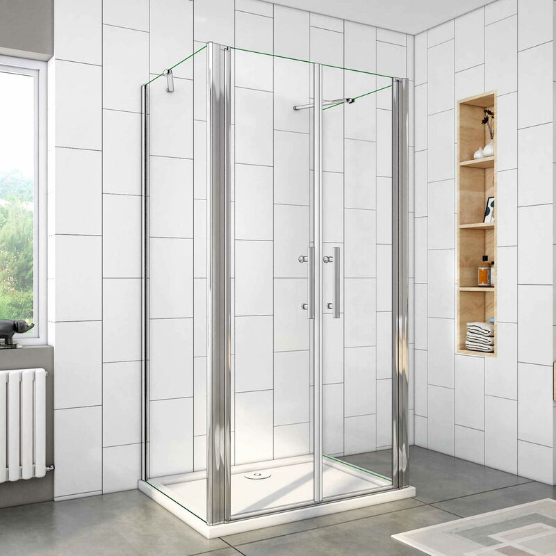 U-Duschkabine Pendeltür 90x100x90cm (Seitenwand:90cm) u-form Duschkabine Duschabtrennung
